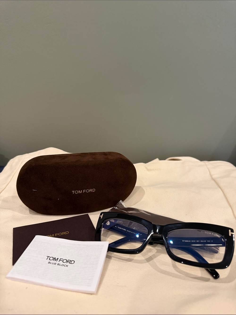 Tom Ford Blue Light Rectangular Glasses in Black and Blue
